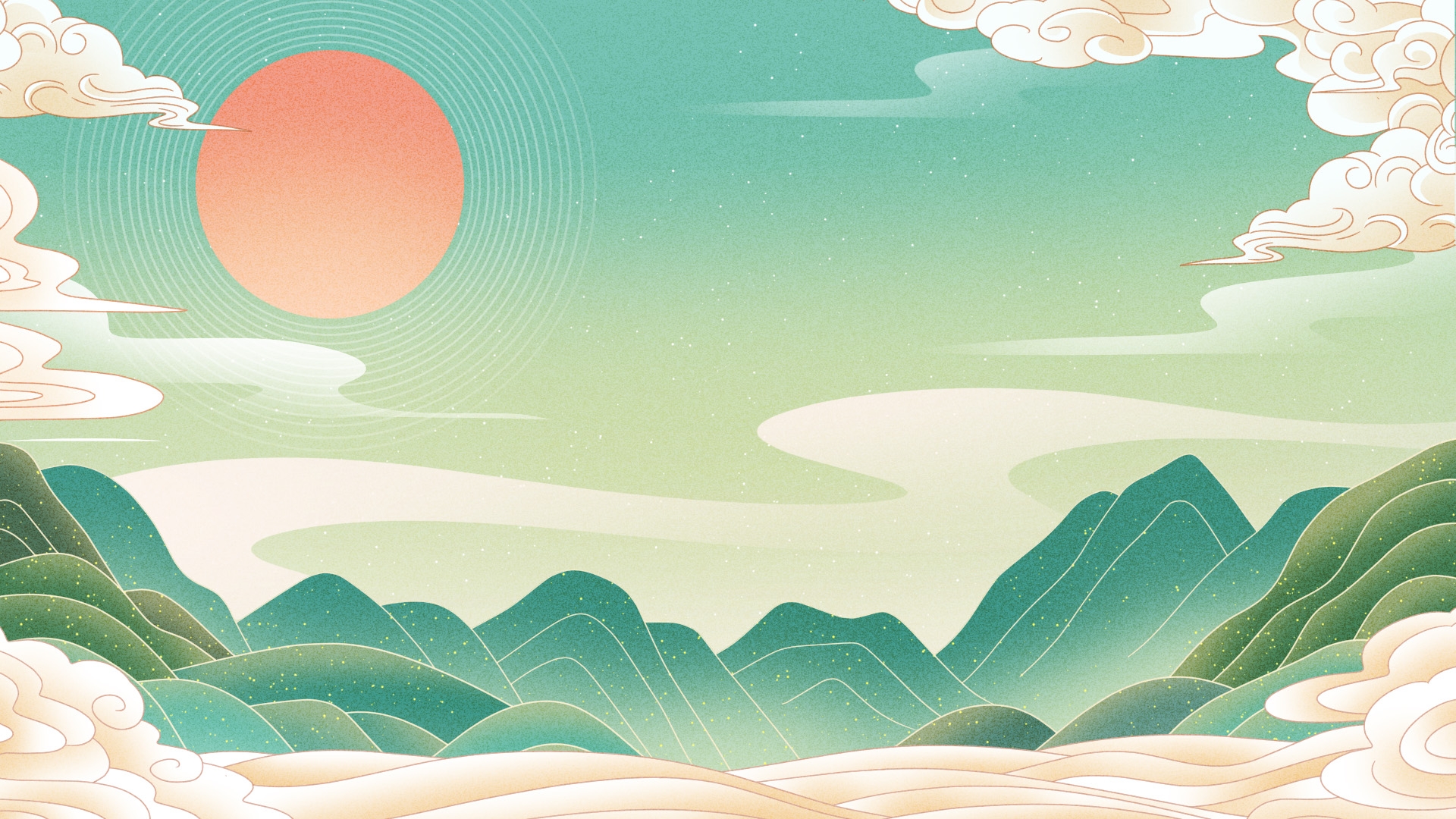 国潮风插画背景素材9