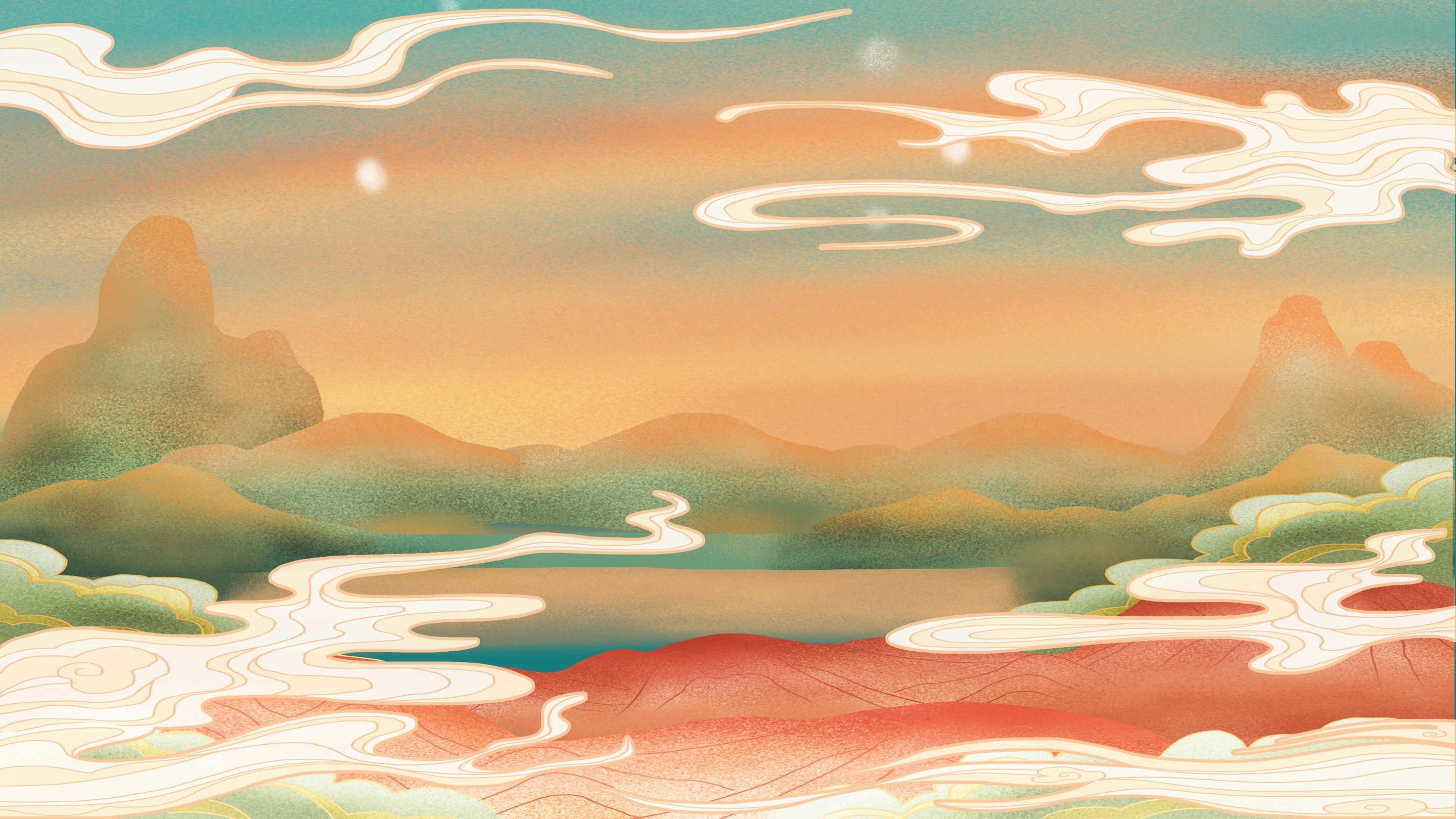 国潮风插画背景素材29