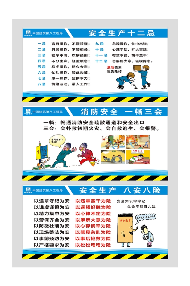 工地安全知识漫画素材CDR25