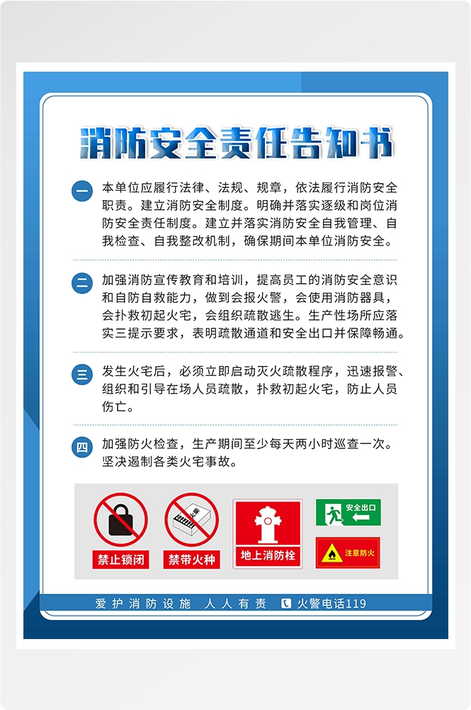 消防安全宣传知识海报挂图挂画2