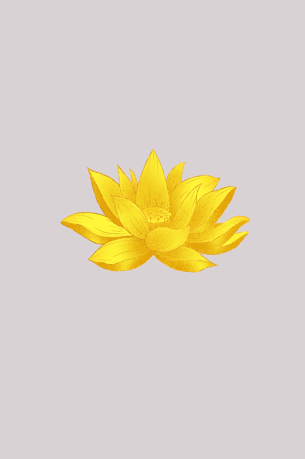 金色莲花装饰元素免抠素材7
