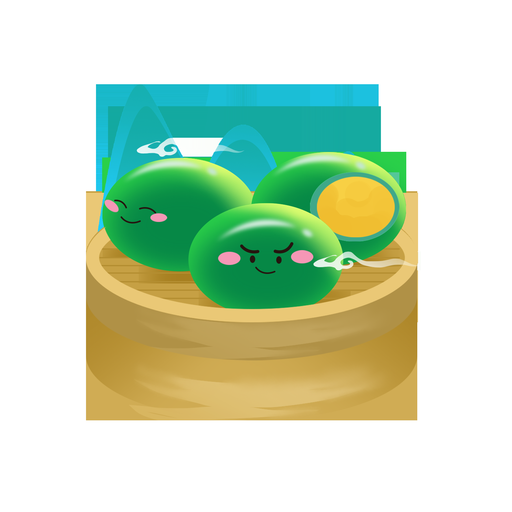 清明节海报设计插图卡通青团素材图片元素免抠27