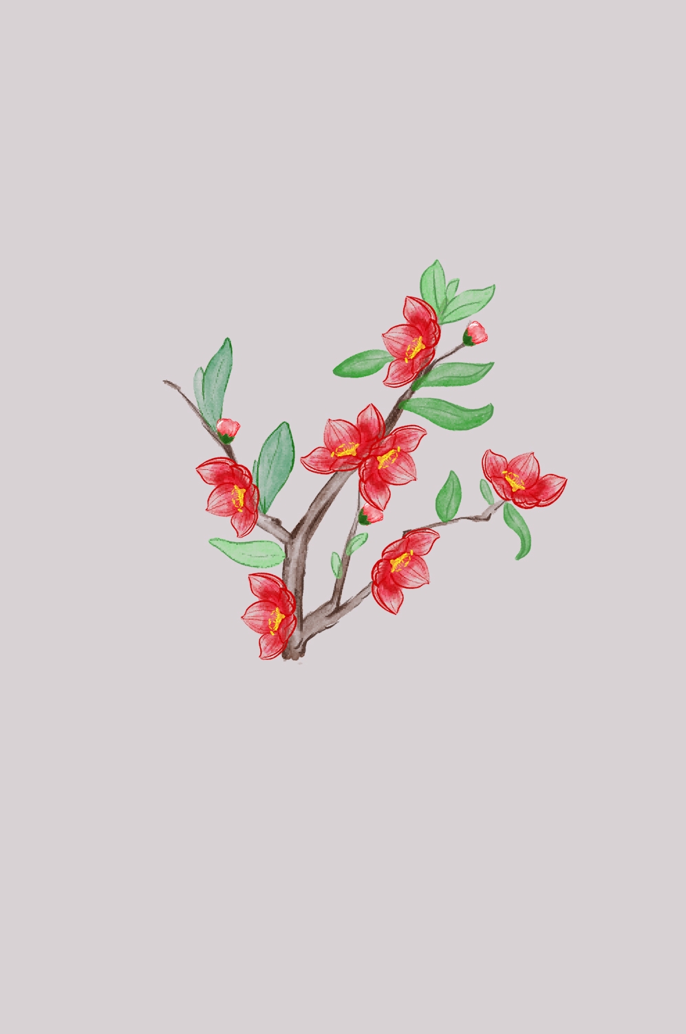 海棠花免抠元素装饰图案插画48