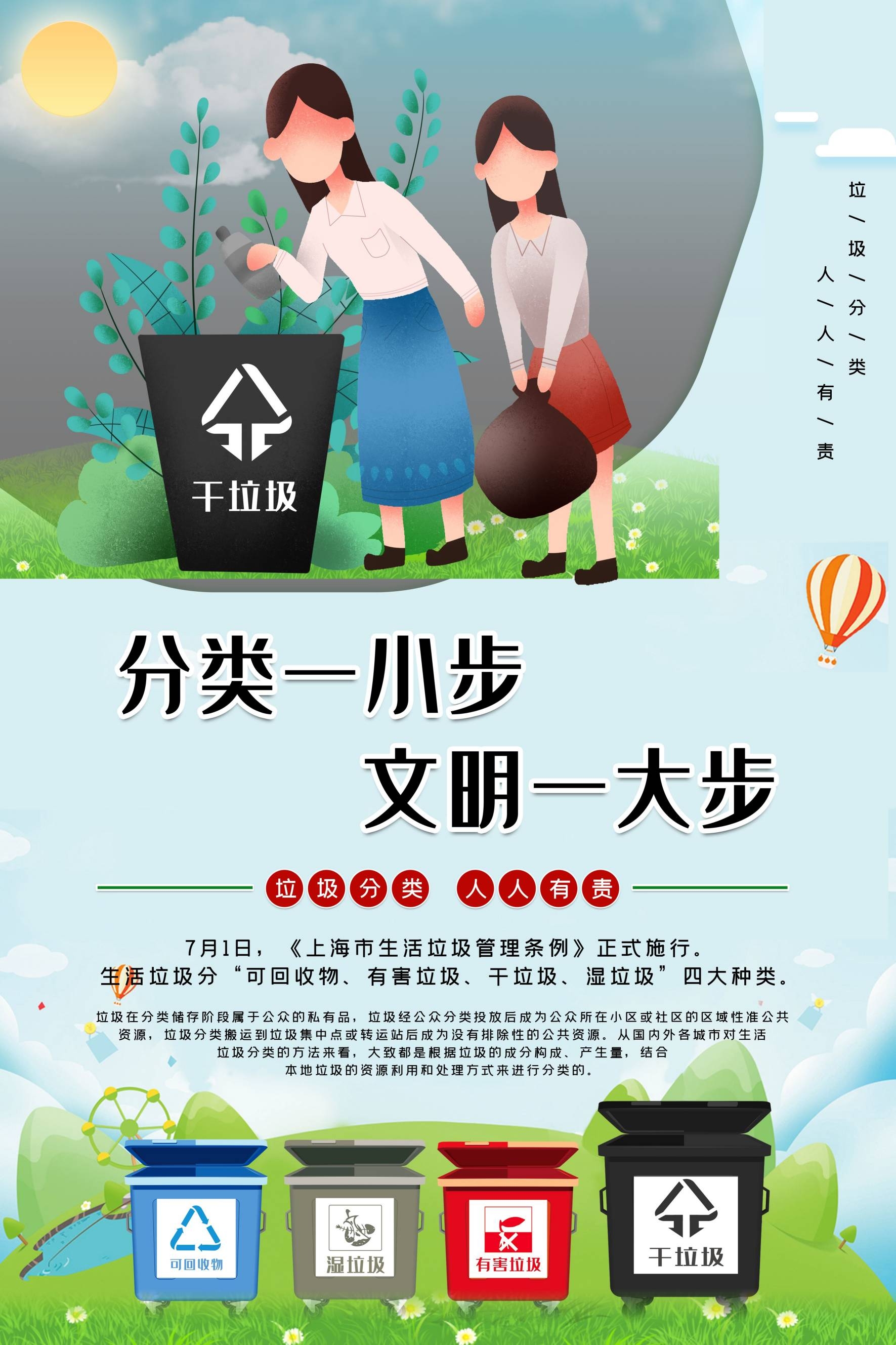 创建文明卫生城市垃圾分类海报80