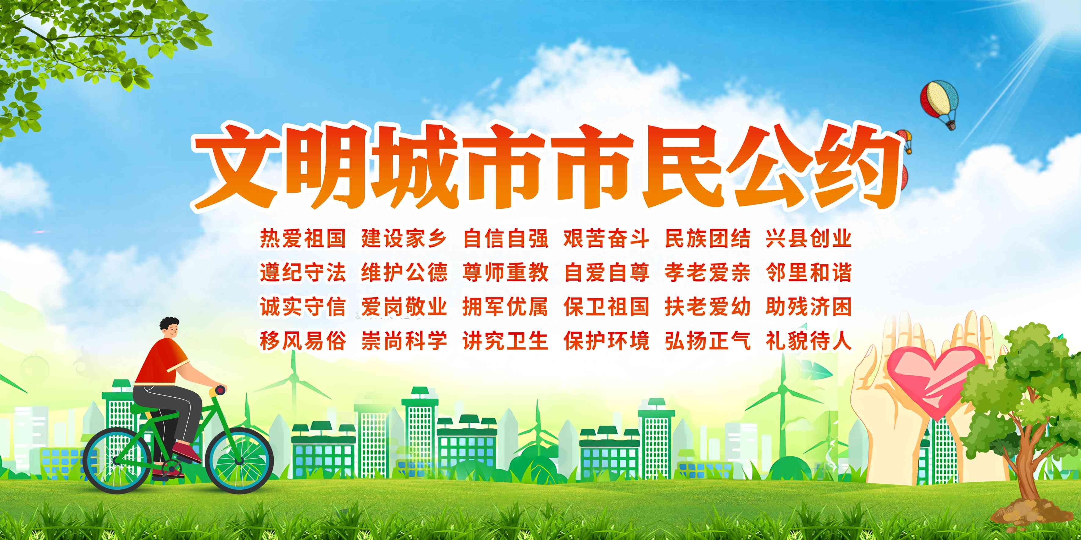 社区街道创建文明城市共建美好家园展板海报2