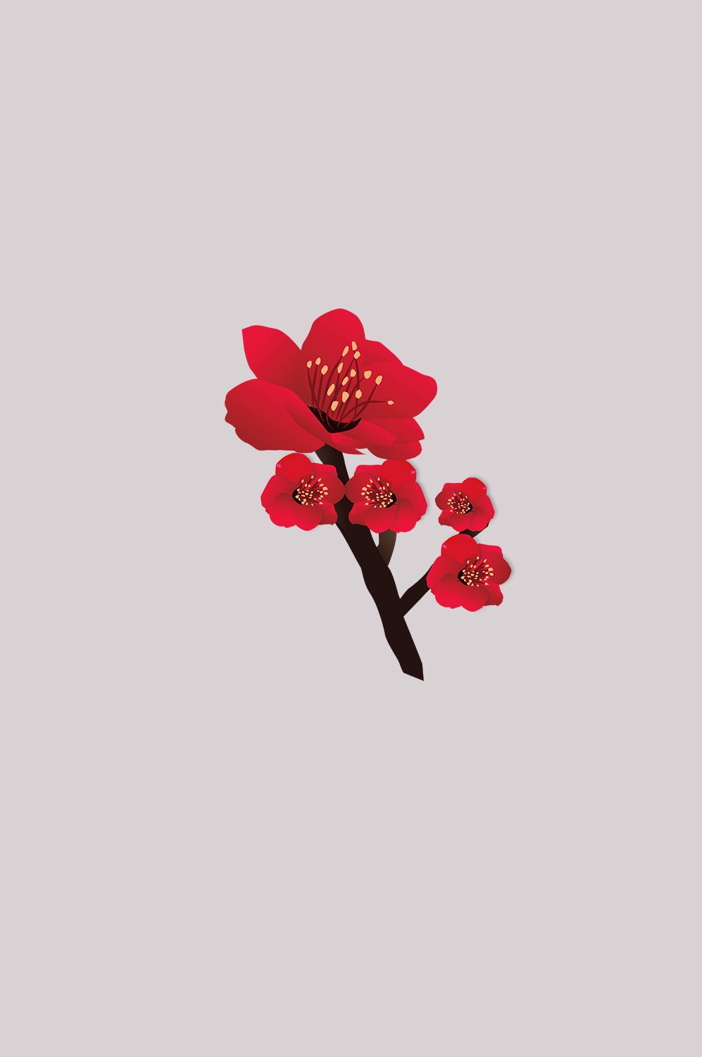海棠花免抠元素装饰图案插画45