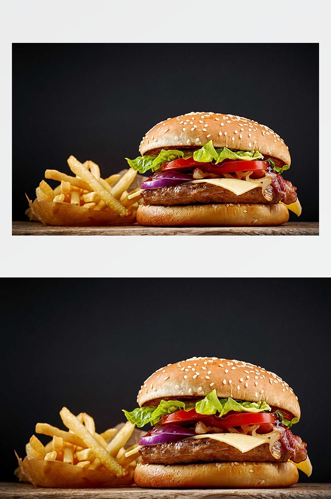 高清美食菜品菜谱汉堡美工设计素材