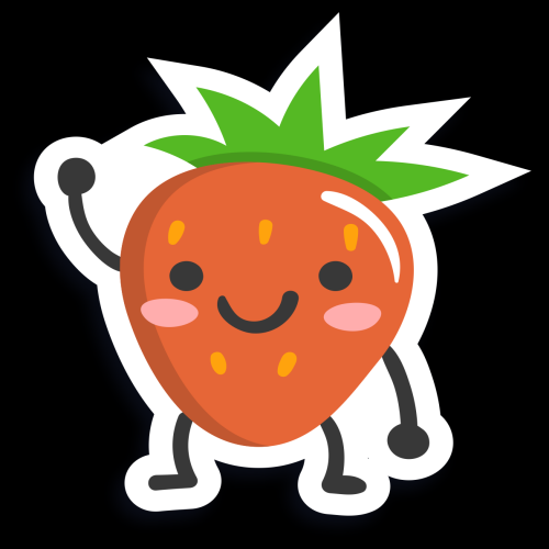 卡通草莓拟人化标签素材插图免抠元素37