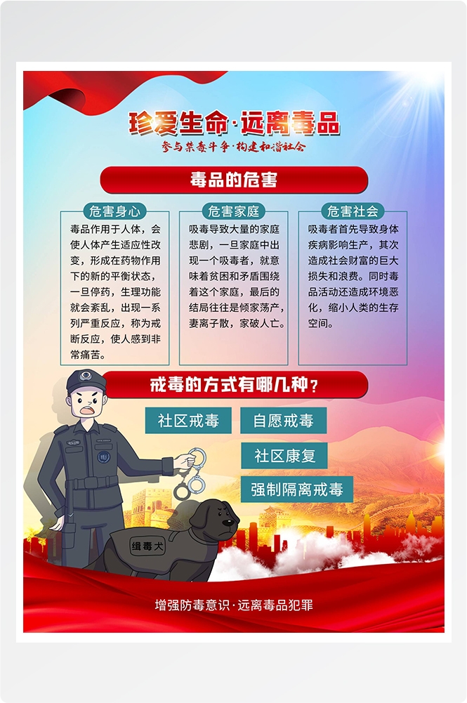 禁毒日海报珍惜生命远离毒品素材7