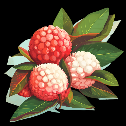 手绘荔枝图片素材装饰元素插画 png透明背景 (8)