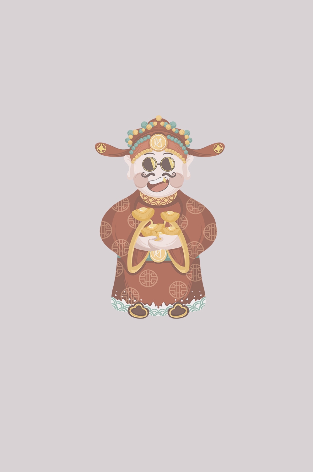 卡通财神插画表情免抠素材57