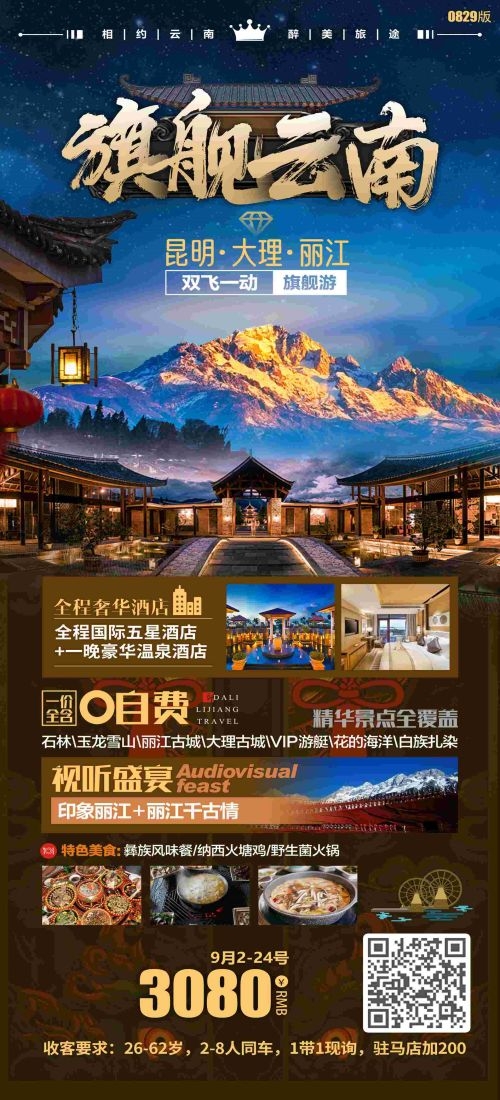 云南昆明大理洱海丽江西双版纳滇西腾冲泸沽湖旅游海报88