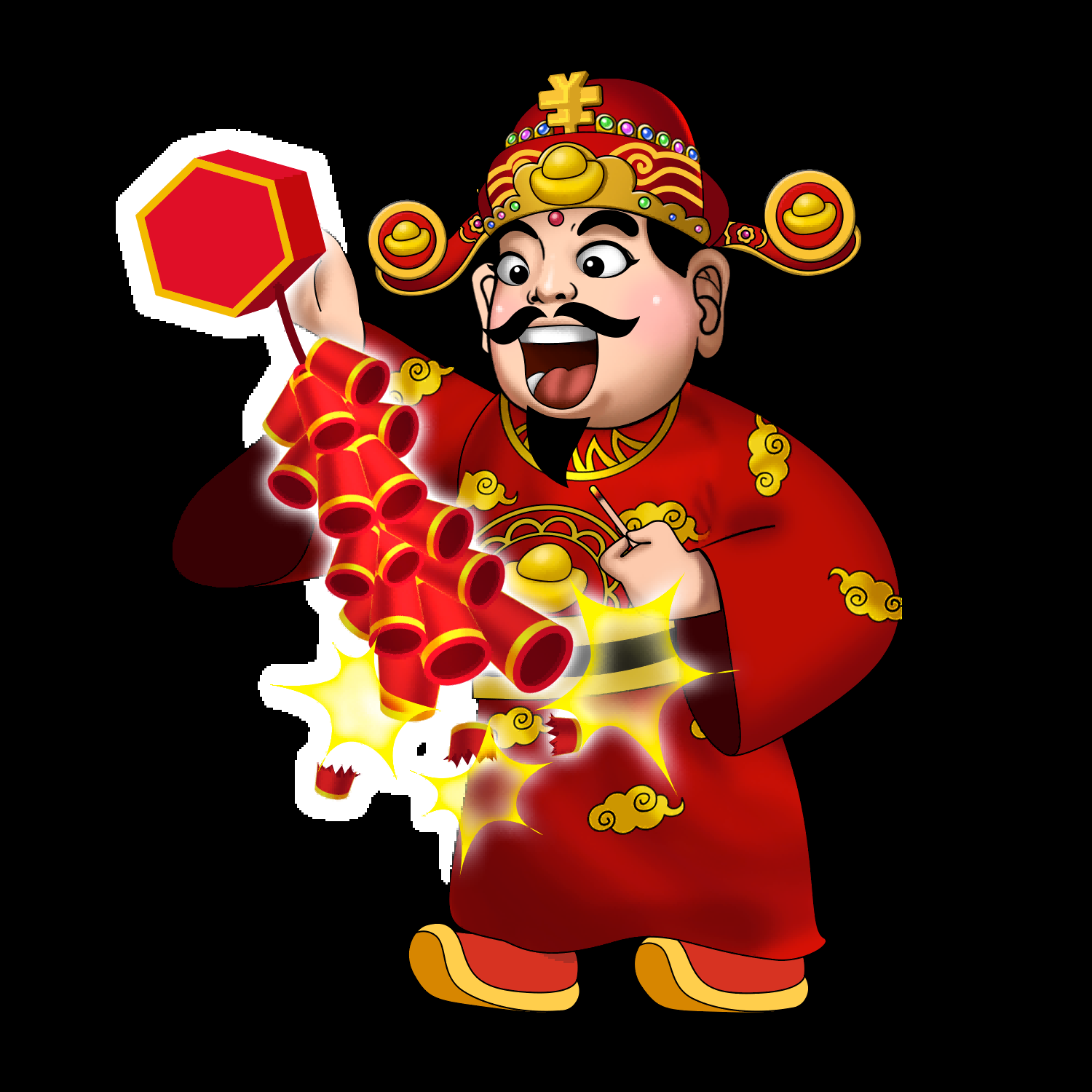 卡通财神插画表情免抠素材26