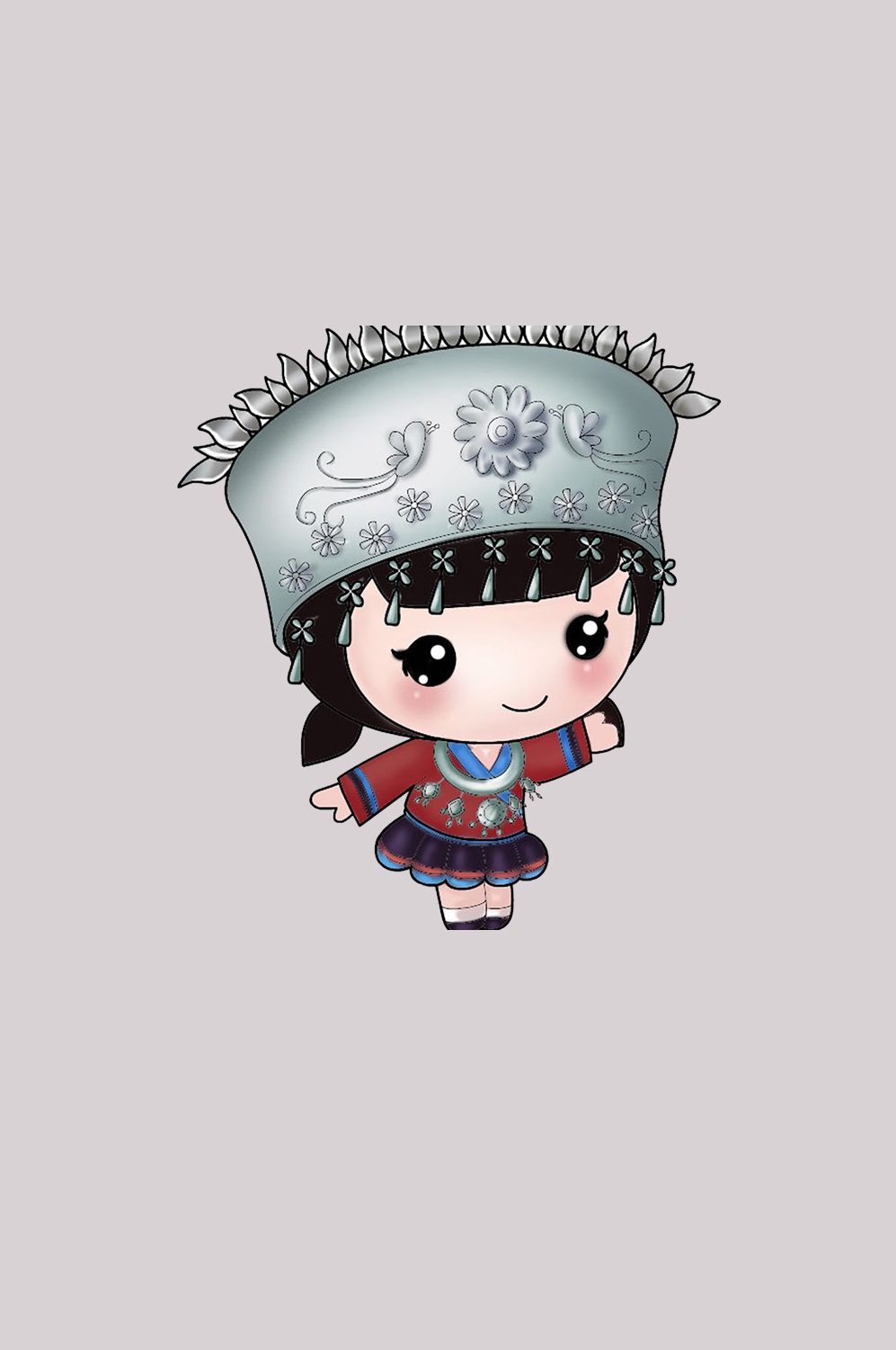 56个少数民族卡通人物服饰免抠元素插画52