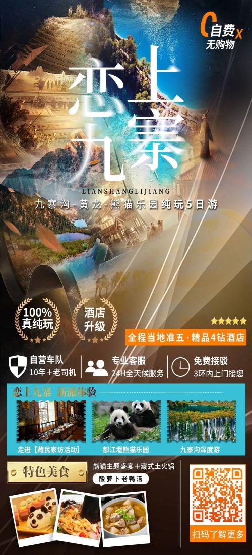 四川成都九寨沟武隆峨眉山都江堰三星堆大熊猫旅游海报62