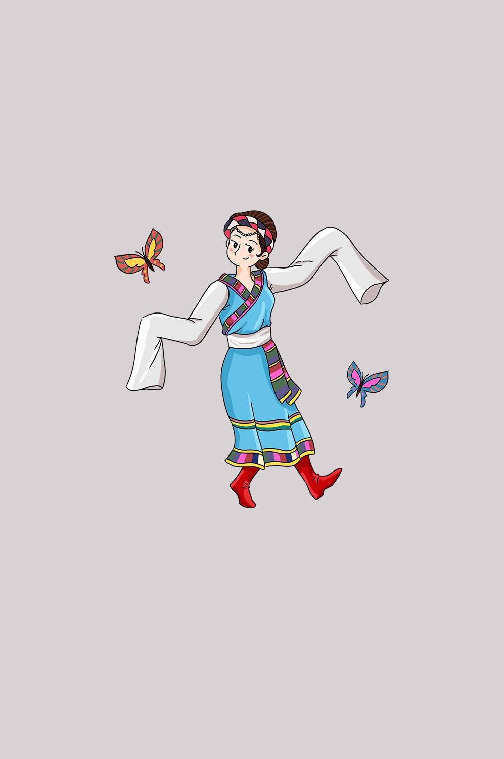 56个少数民族卡通人物服饰免抠元素插画104