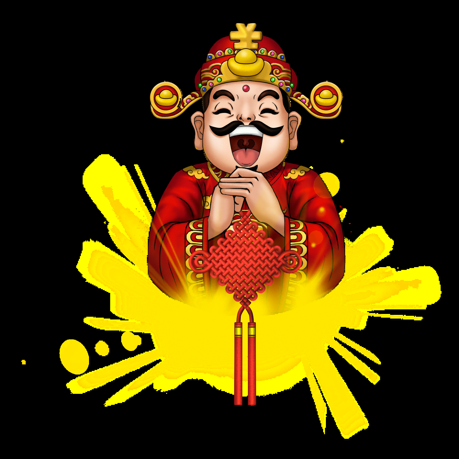 卡通财神插画表情免抠素材3