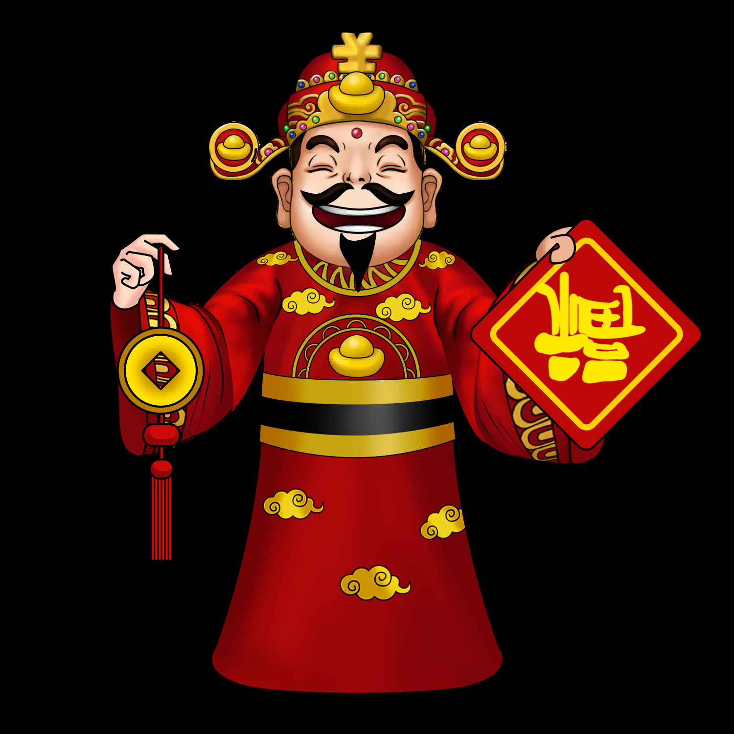 卡通财神插画表情免抠素材29