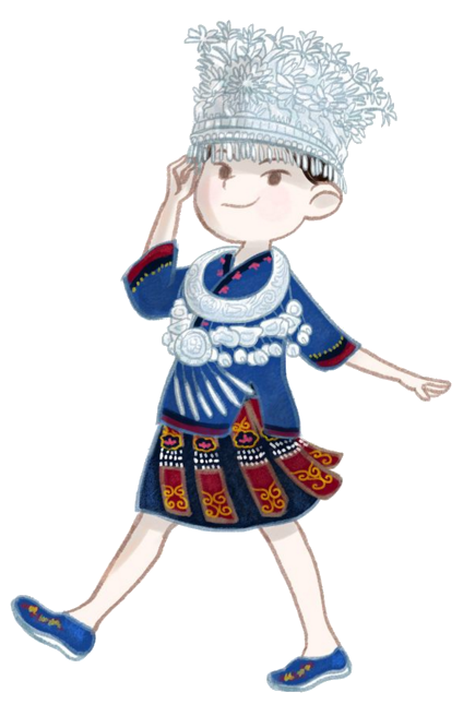 56个少数民族卡通人物服饰免抠元素插画17