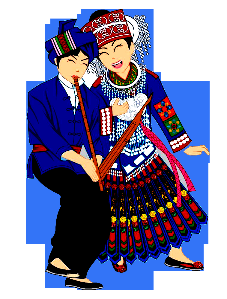56个少数民族卡通人物服饰免抠元素插画77