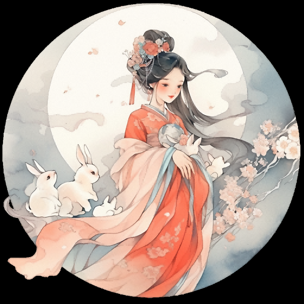 卡通嫦娥仙女中秋节免抠素材装饰元素112