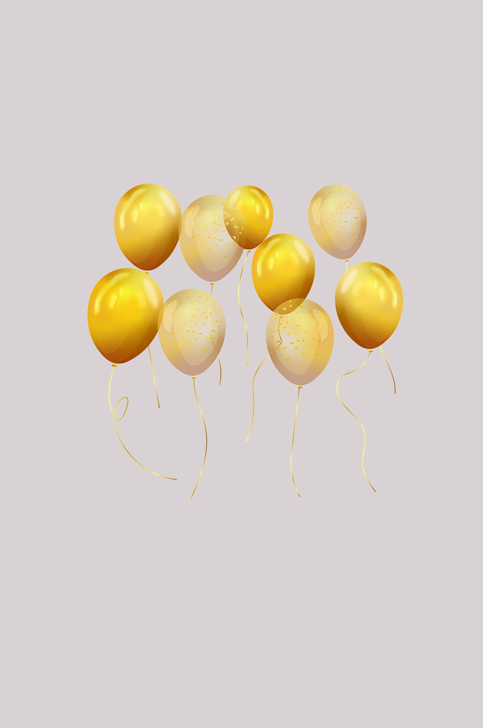 金色生日气球生日帽免抠元素43