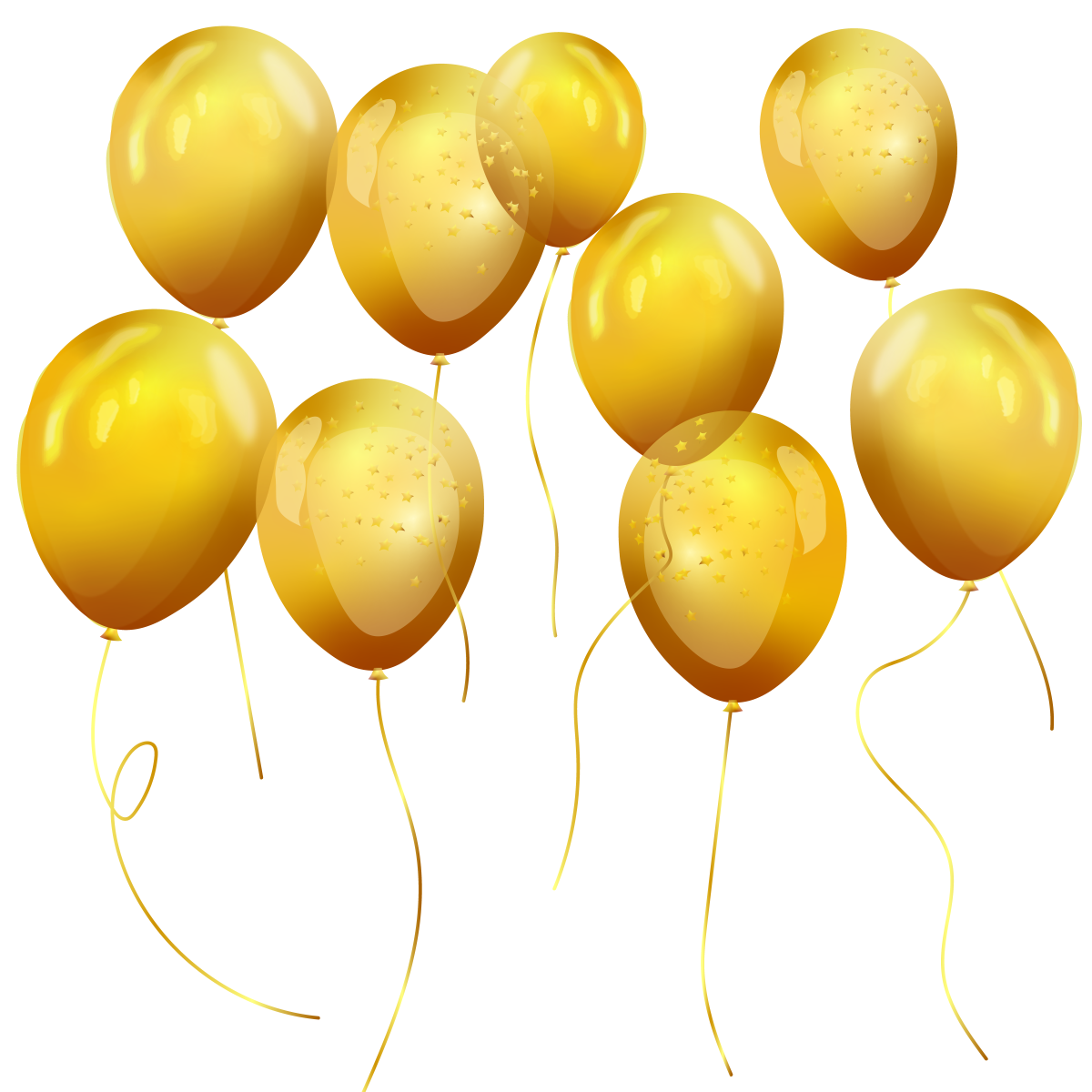 金色生日气球生日帽免抠元素43