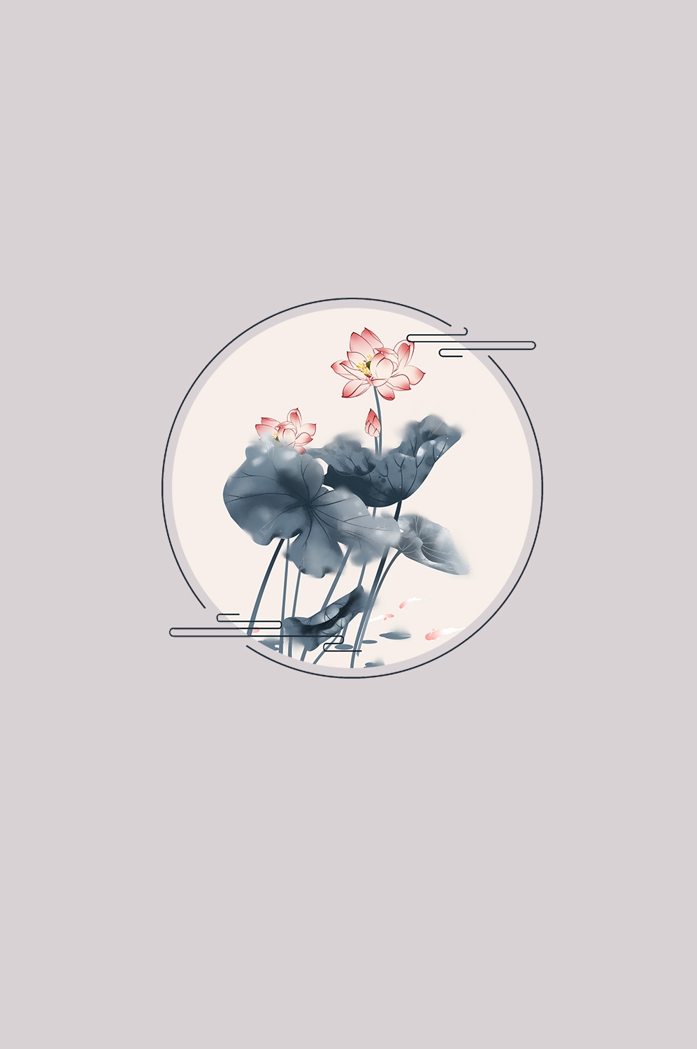 荷叶荷花素材插画装饰元素透明背景免抠素材27