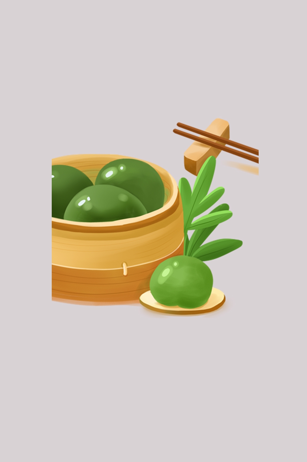 清明节海报设计插图卡通青团素材图片元素免抠57