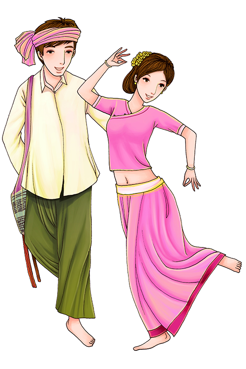 56个少数民族卡通人物服饰免抠元素插画16