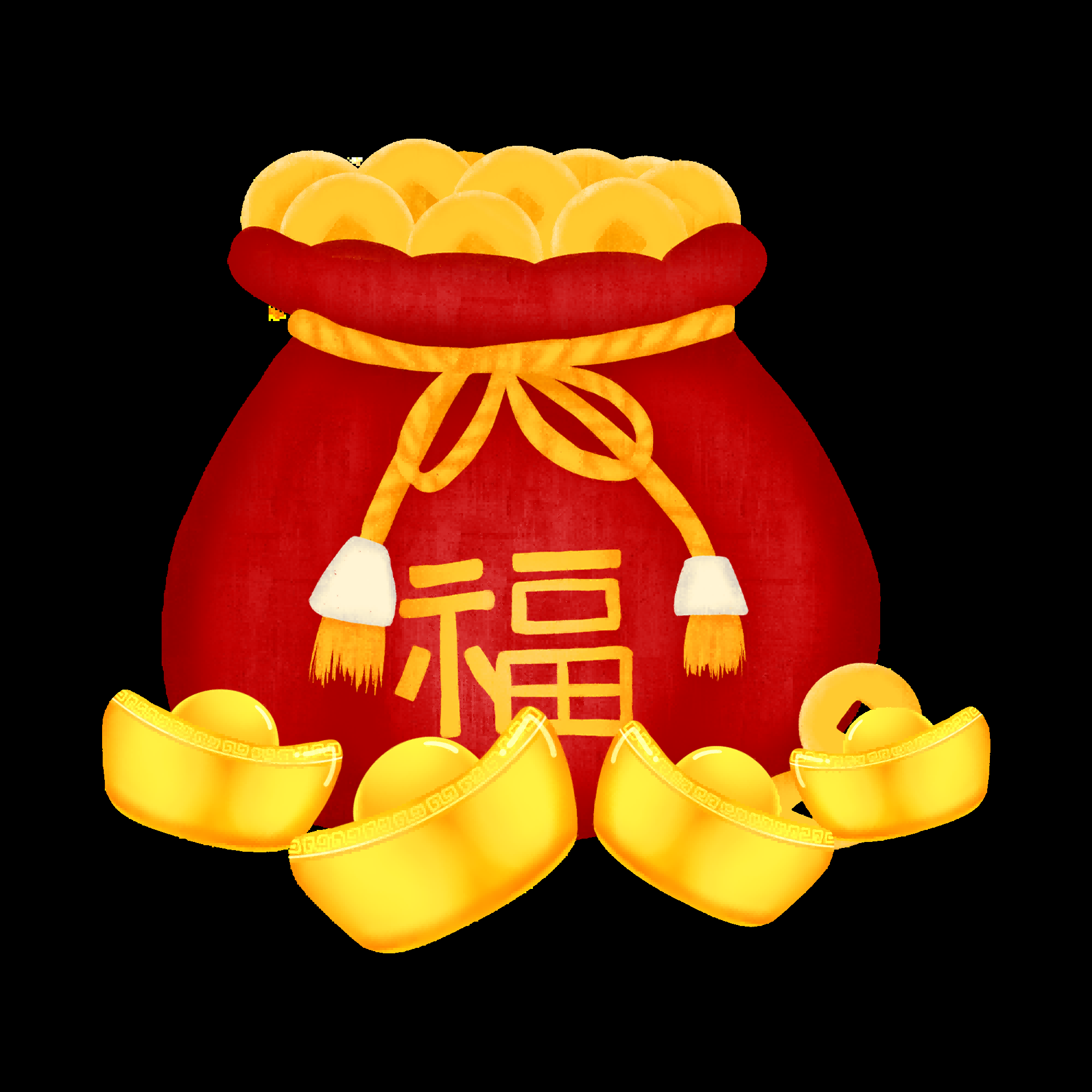 福袋钱袋插画图片装饰元素免抠素材98