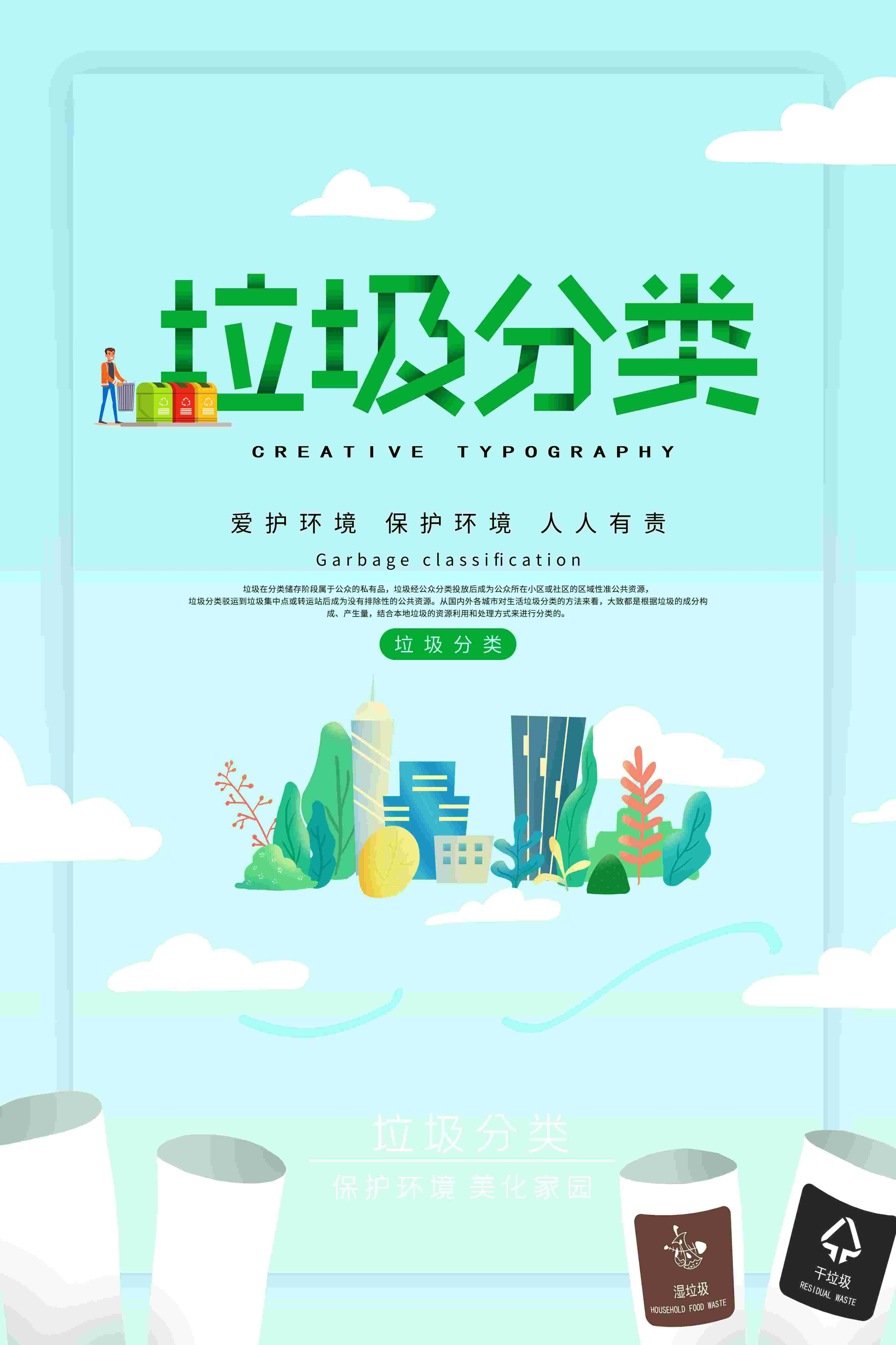 创建文明卫生城市垃圾分类海报44