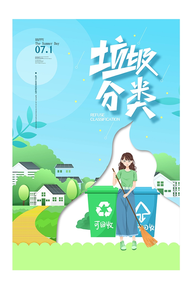 创建文明卫生城市垃圾分类海报96