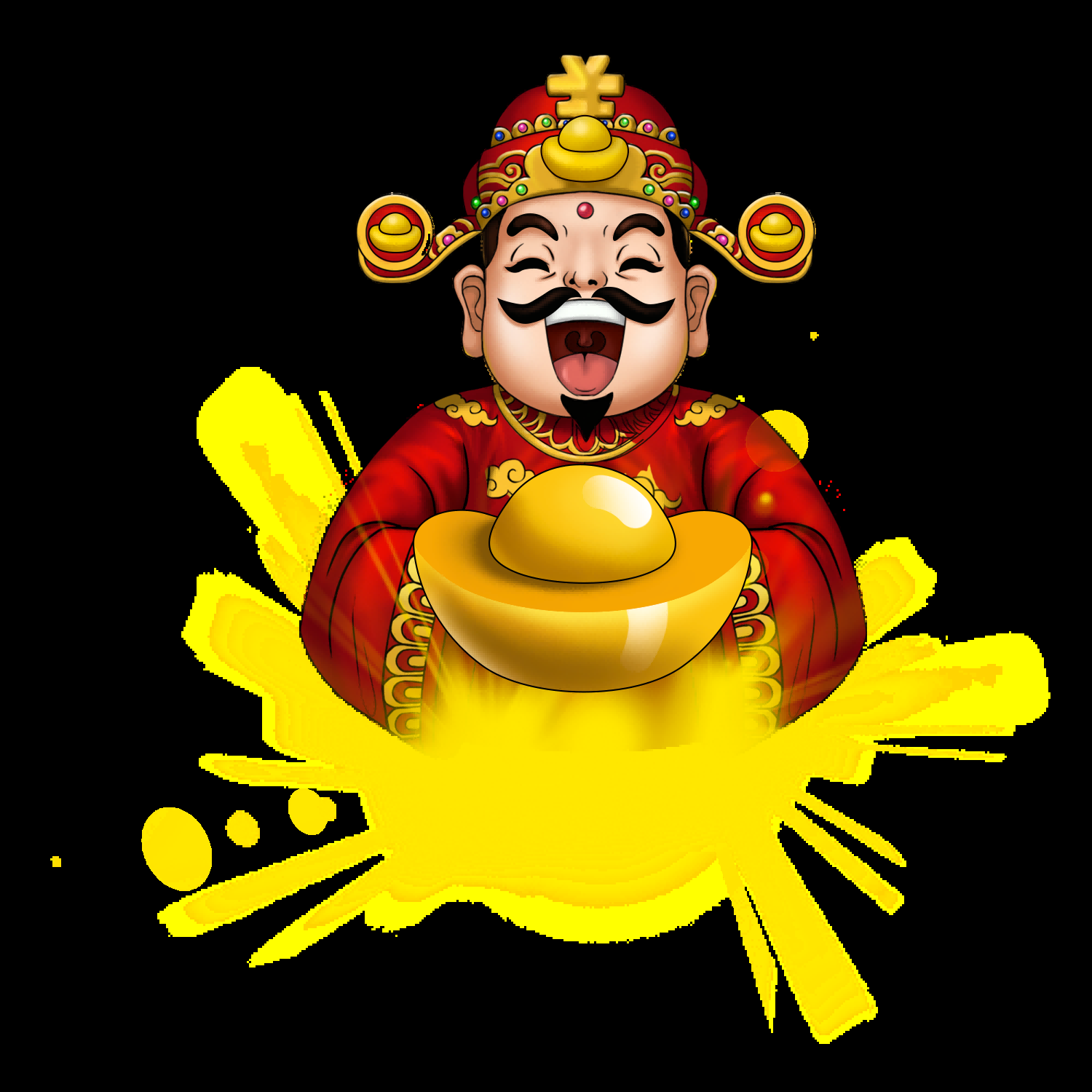 卡通财神插画表情免抠素材4
