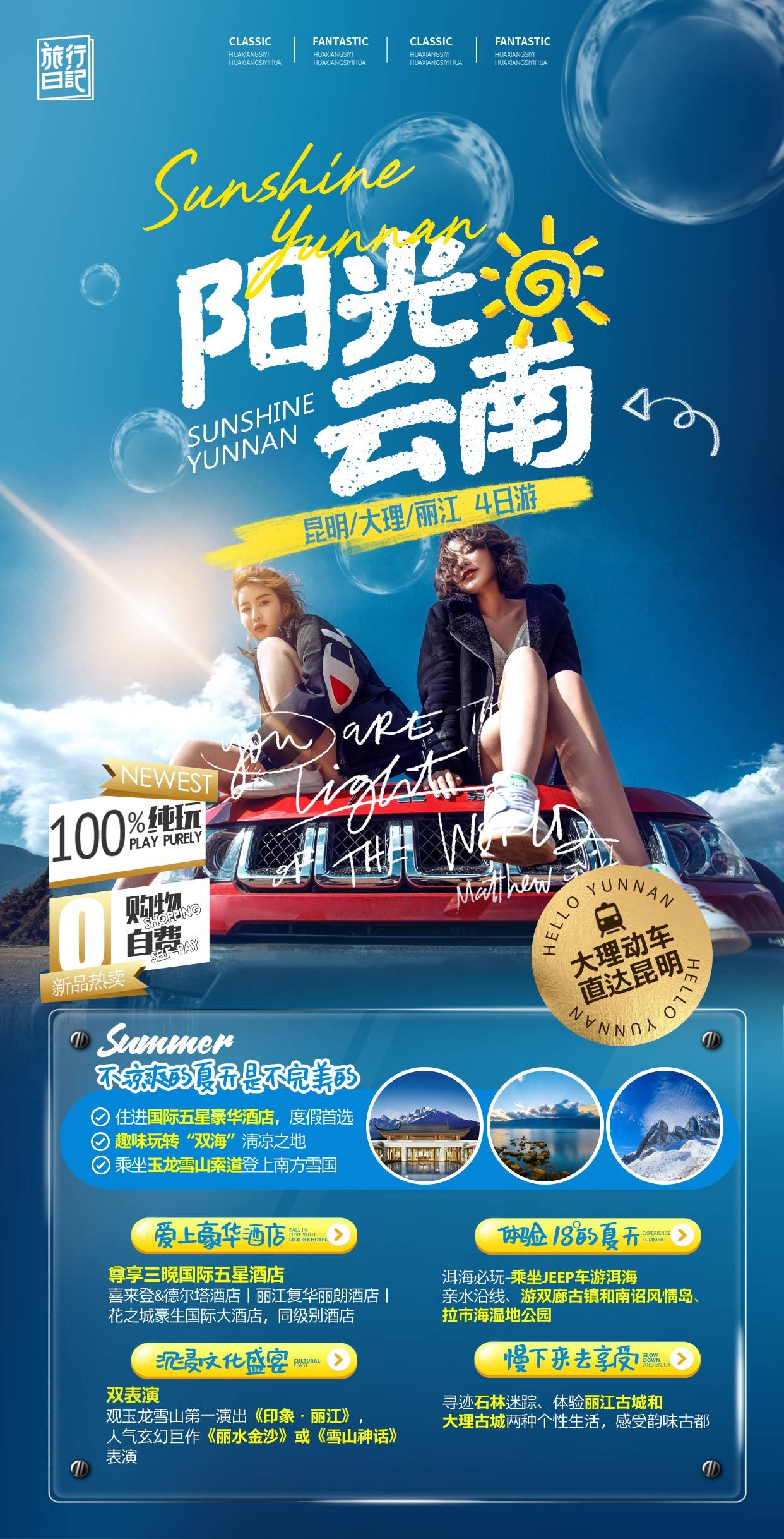 旅游海报新疆西藏云南海南福建城市景点宣传素材49