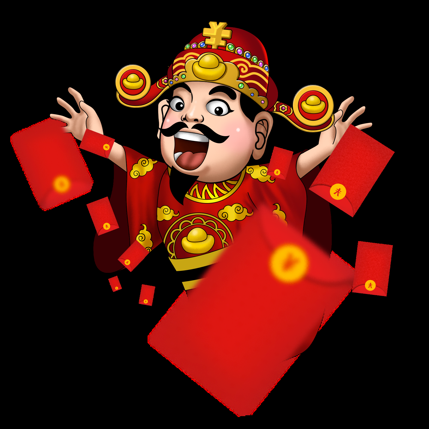 卡通财神插画表情免抠素材5