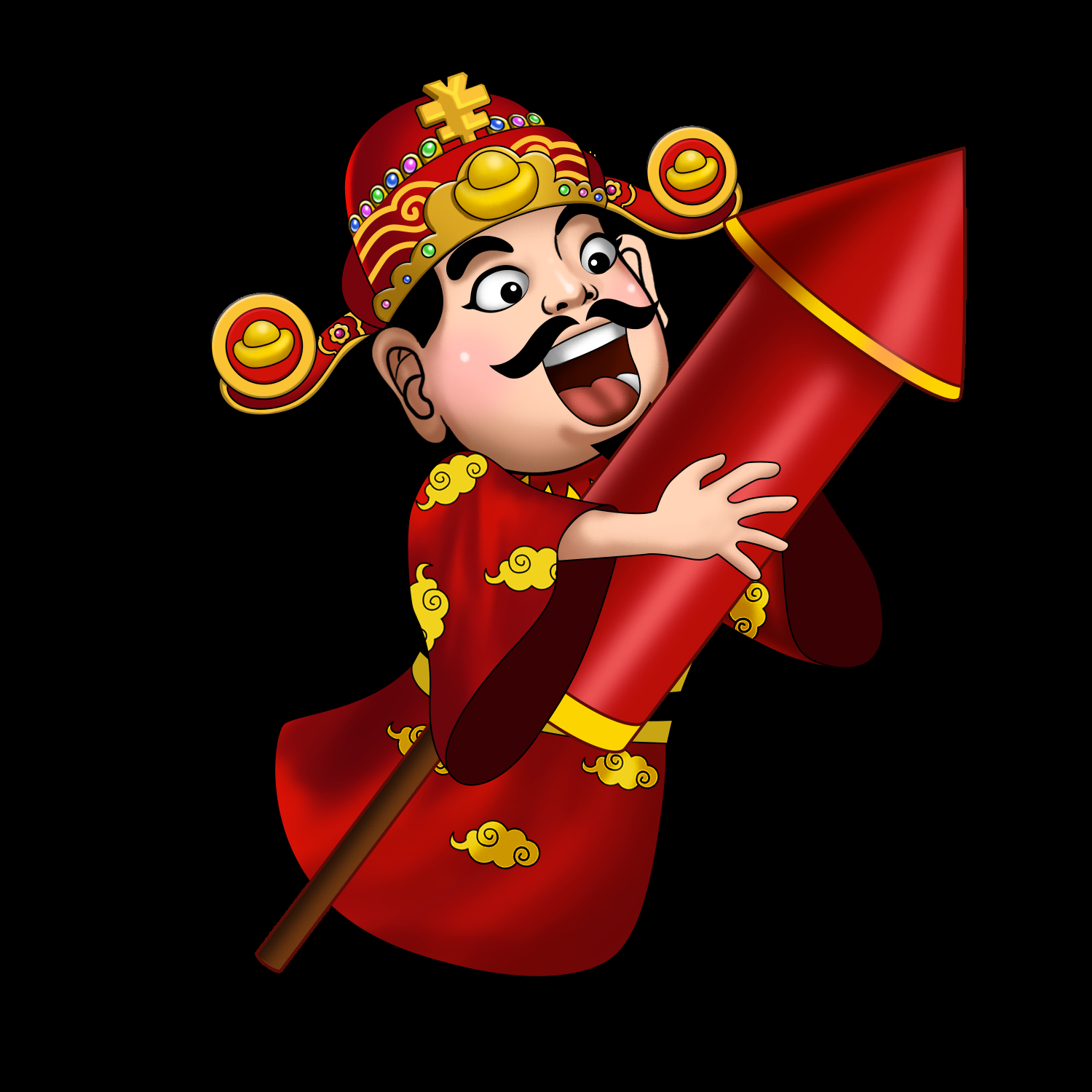 卡通财神插画表情免抠素材24