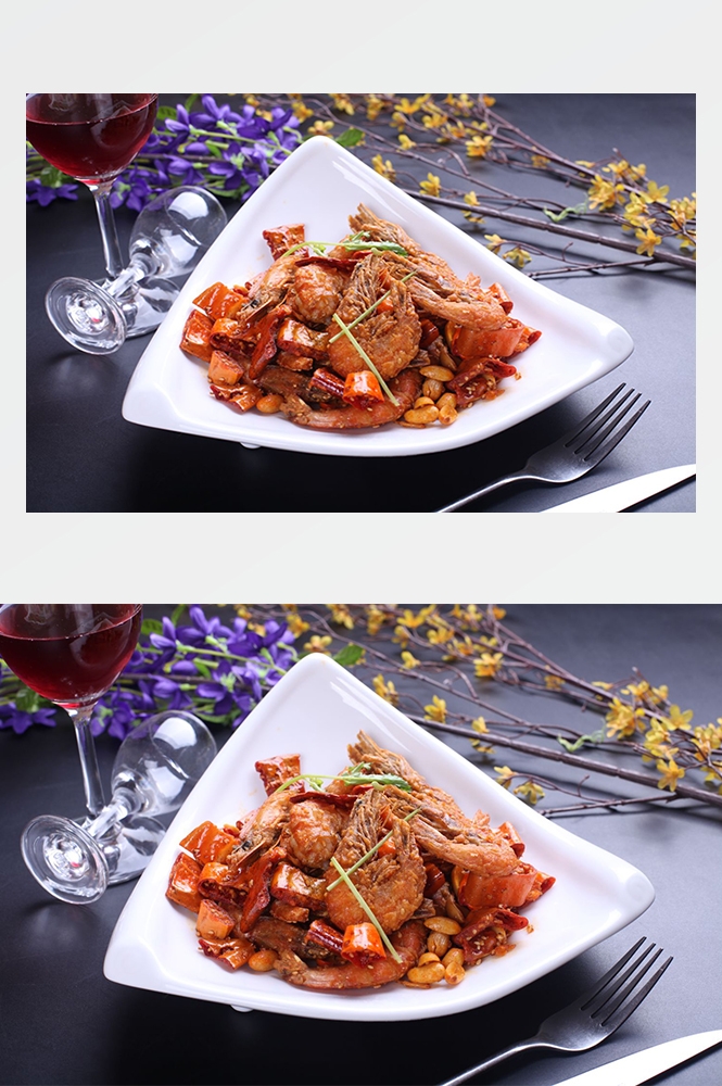 高清美食菜品菜谱JPG图片香辣虾炒菜美工设计喷绘打印合成素材
