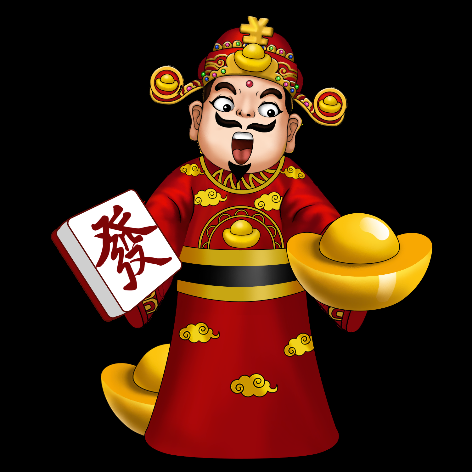 卡通财神插画表情免抠素材16