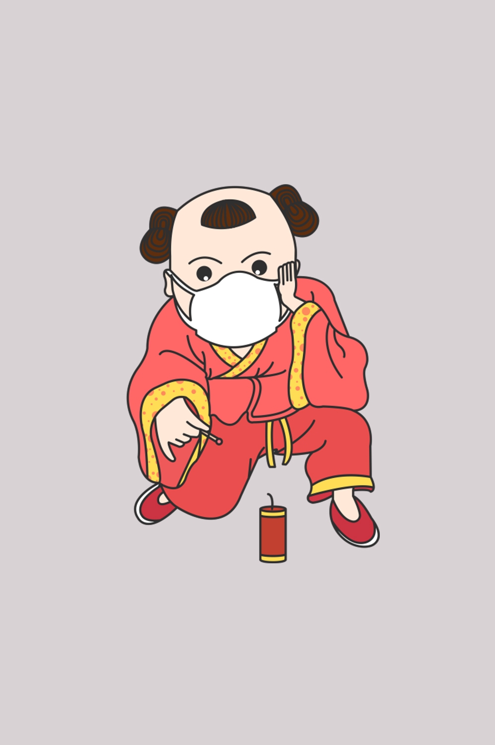 喜庆过年春节燃放爆竹的孩子素材免抠29