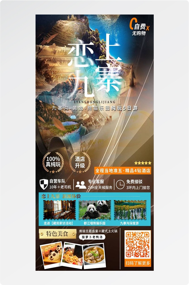 四川成都九寨沟武隆峨眉山都江堰三星堆大熊猫旅游海报62