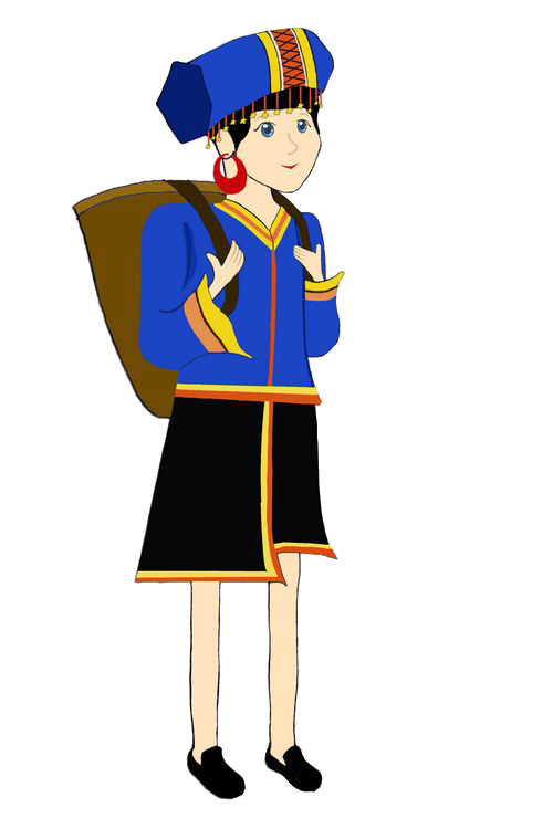 56个少数民族卡通人物服饰免抠元素插画61