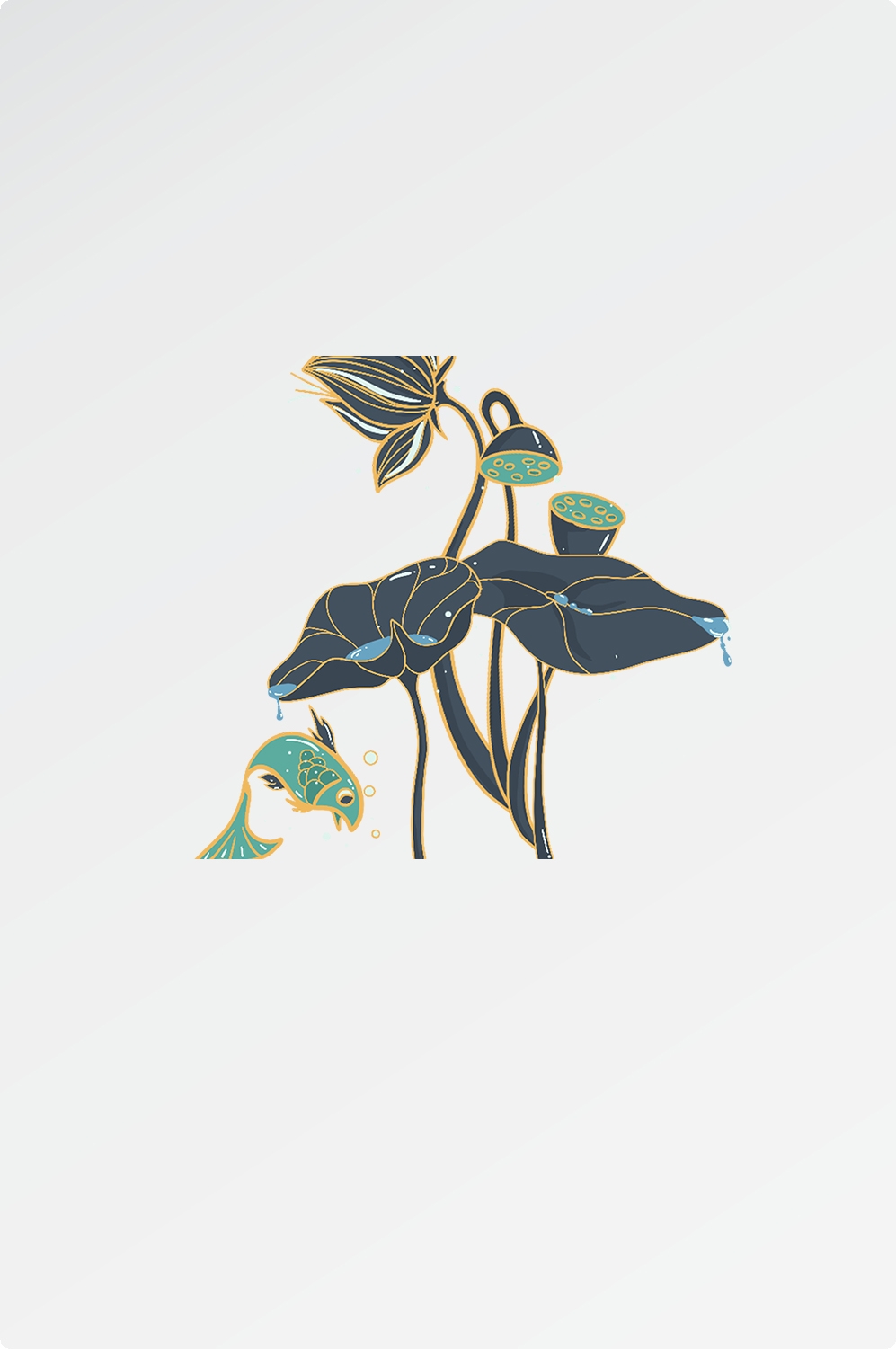 荷花荷叶素材图片插画装饰元素插图免抠18