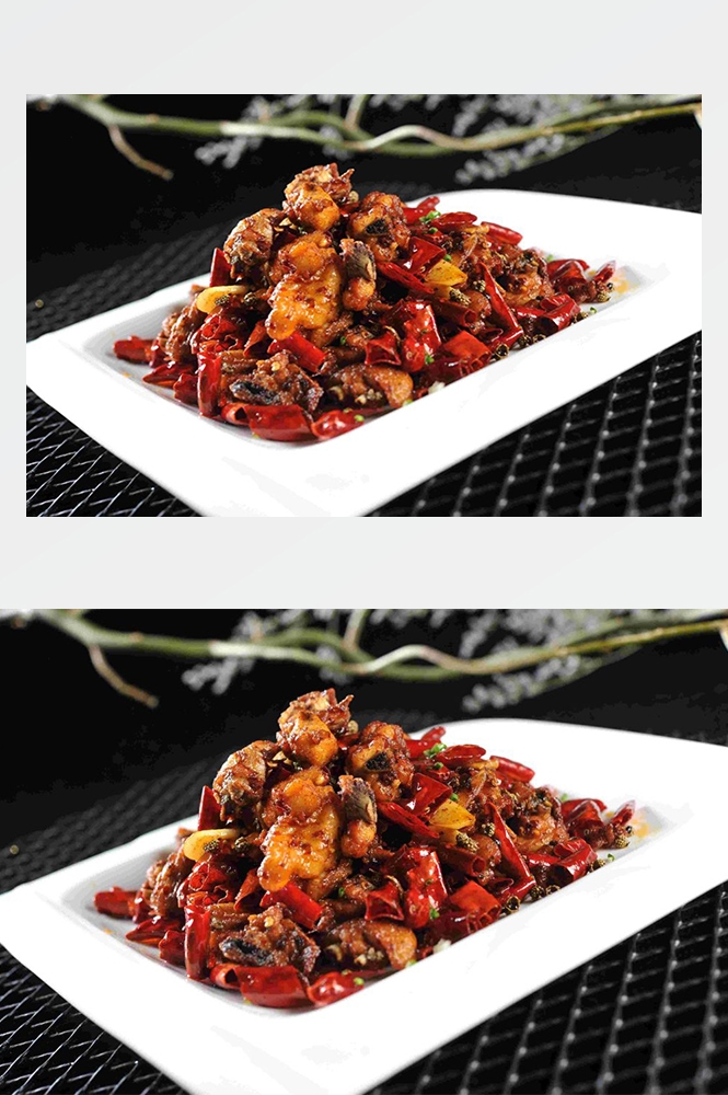 高清美食菜谱JPG图片辣子鸡川菜摄影美工设计喷绘打印合成素材