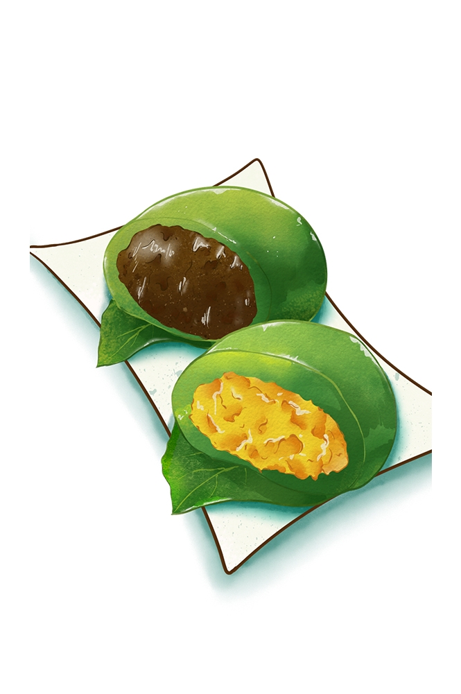 清明节海报设计插图卡通青团素材图片元素免抠97