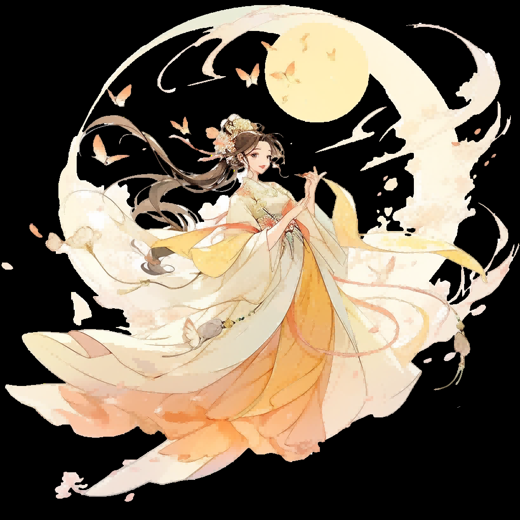 卡通嫦娥仙女中秋节免抠素材装饰元素115