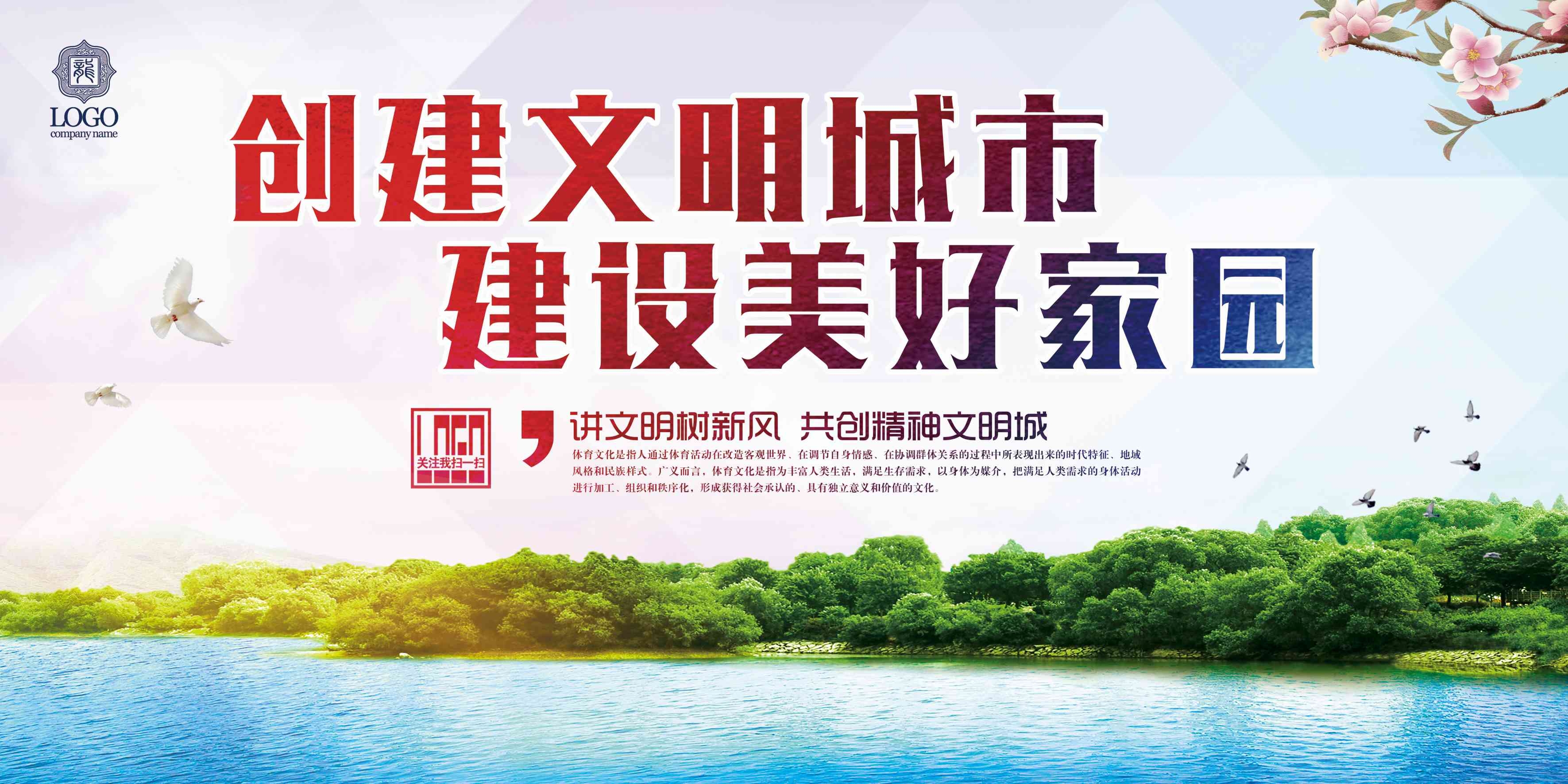 社区街道创建文明城市共建美好家园展板海报10
