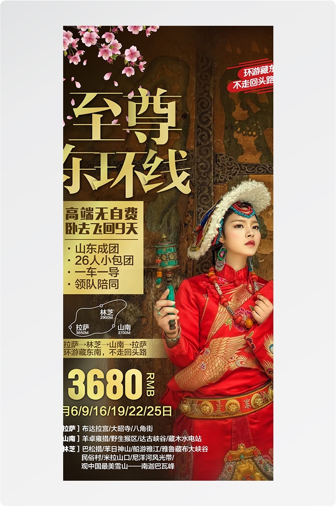 西藏拉萨布达拉宫川藏藏南灵芝日喀则海报易拉宝素材6