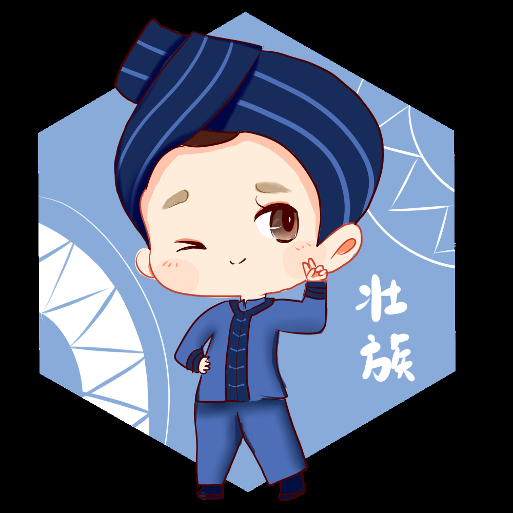 56个少数民族卡通人物服饰免抠元素插画95