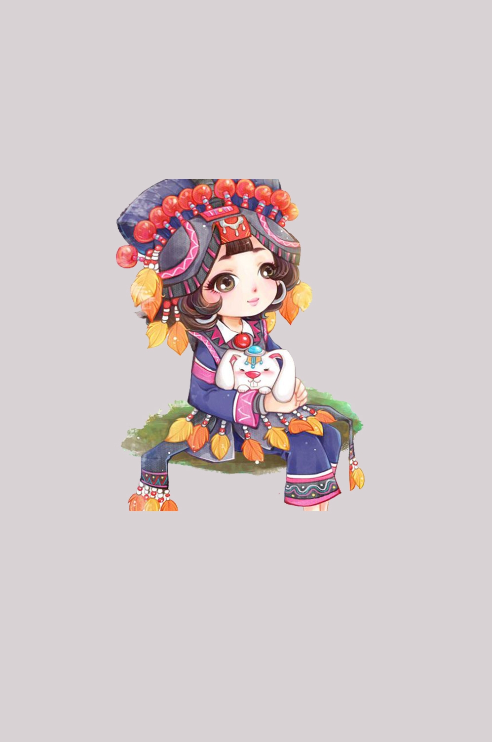 56个少数民族卡通人物服饰免抠元素插画69